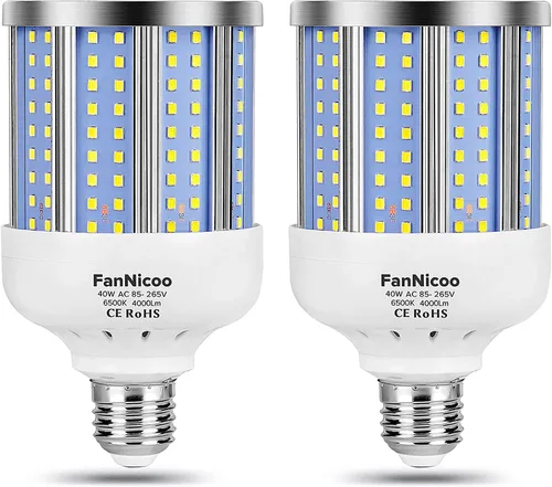 Miniatura 8 de Paquete de 2 bombillas LED de maíz equivalentes a 200W, 3000 lúmenes, 6500K luz blanca fría diurna, 30W, lámpara LED de maíz E26/E27, base mediana
