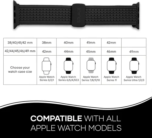 Miniatura 2 de Solace Sport Adapt - Correas para Apple Watch, nailon transpirable con cierre magnético, correa unisex para reloj inteligente, correa para Apple