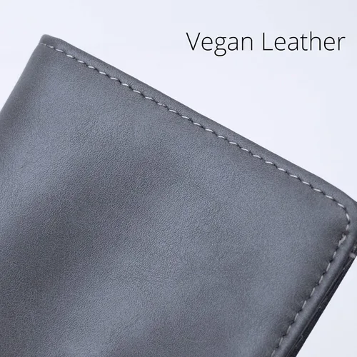 Miniatura 5 de Alldaily Cartera pequeña RFID para mujer, delgada, compacta, plegable, con bolsillo, mini monedero de viaje para mujer (gris)