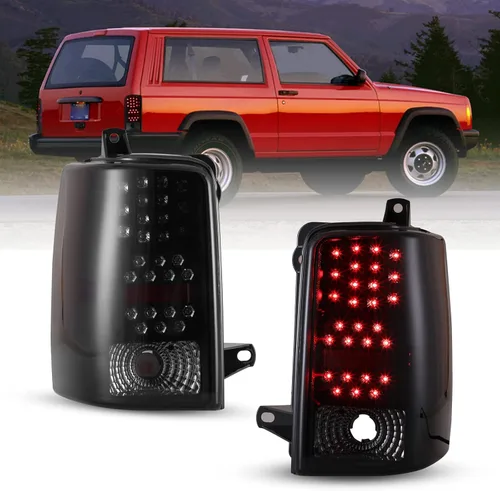 ROXX Conjunto de luces traseras LED para Jeep Grand Cherokee 1997 1998, repuesto de lámpara trasera con señales de giro LED, luces de freno, luz de