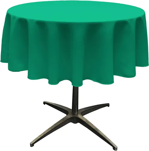 Miniatura 61 de LA Linen - Mantel redondo lavable de popelina de poliéster, resistente a manchas y arrugas, 51", mantel de tela para comedor, cocina, fiesta, Negro