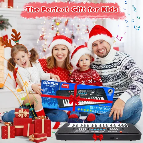 Miniatura 6 de Teclado de piano para niños, piano electrónico portátil de 37 teclas para niños de 3 a 6 años, teclado con micrófono, juguete musical de cumpleaños
