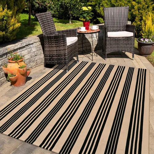 Miniatura 9 de KIMODE Alfombras para puerta delantera de 24"x35", alfombra reversible lavable para decorar el porche de una casa de campo, alfombras a rayas por