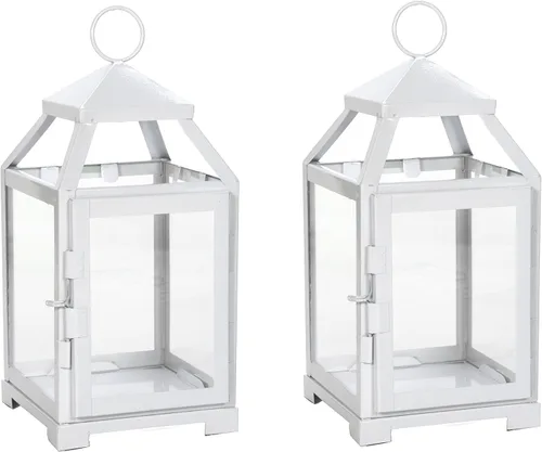 Miniatura 15 de Hosley's Farol estilo clásico, de 12 pulgadas de alto, de hierro y vidrio Regalo ideal para celebraciones, fiestas, bodas, Aromaterapia y Spa.