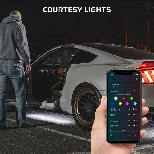 Miniatura 6 de LEDGlow, 4 unidades. Kit de iluminación LED para carrocería de autos, millones de colores SMD, con control para celular mediante Bluetooth