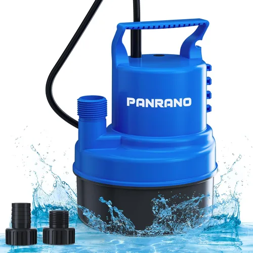 Bomba de agua sumergible de 1/3 HP 2000 GPH Bomba de sumidero pequeña portátil para cubierta de piscina, sótanos, charcos, estanques de jardín con