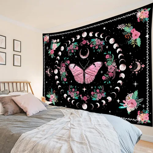 Miniatura 25 de LB Tapiz de león con animales salvajes, león africano, blanco y negro, gris, para colgar en la pared, dormitorio, sala de estar, dormitorio, arte