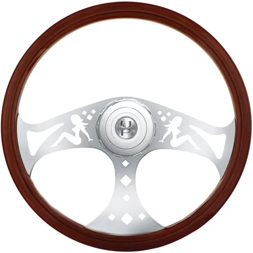 UNITED PACIFIC 88141 Volante, 18" Chrome Lady con buje, para Peterbilt 1998-2005 y Kenworth 2001-2002