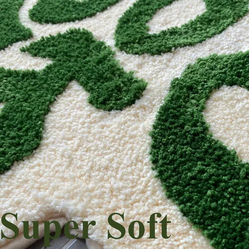 Miniatura 5 de Bathoom Rugs - Alfombra de baño verde con texto en inglés "You Look Good", antideslizante, lavable, absorbente, para ducha, pequeña, bonita