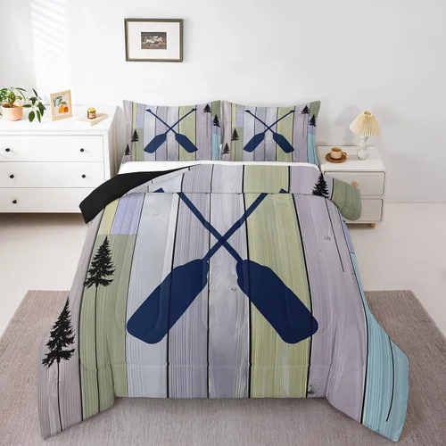 Miniatura 36 de Erosebridal Juego de edredón de pesca tamaño individual para hombres, juego de ropa de cama de peces de lubina para pescadores, niños de caza