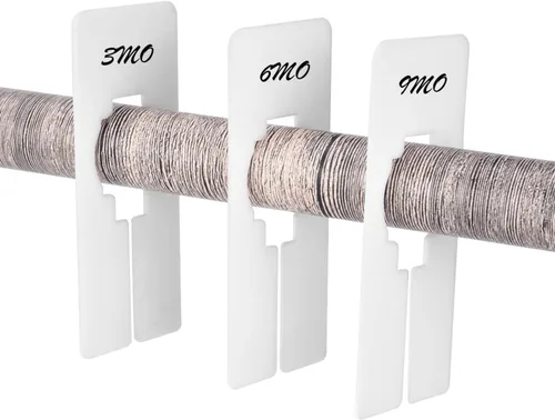 Miniatura 2 de Blulu Paquete de 50 divisores rectangulares para armario con rotulador, divisores blancos para colgar ropa, escribir y reutilizables para clasificar