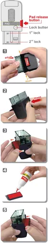 Miniatura 3 de Shiny Printer S-854 - Sello de notario autoentintado, Texas (placa frontal rosa)