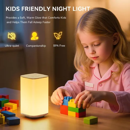 Miniatura 6 de Auxmir Luz Nocturna para Guardería para Niños, Lámpara Nocturna Regulable por Toque con 256 Cambios de Color RGB para Bebé Adulto, Lactancia, Ayuda