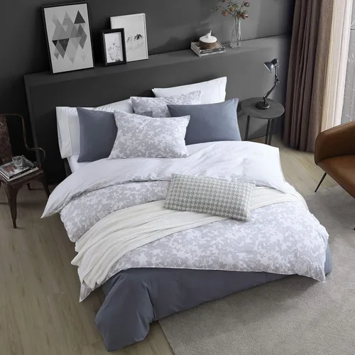 Miniatura 2 de Kenneth Cole - Juego de funda de edredón tamaño individual, ropa de cama de algodón suave para todas las estaciones, prelavada para mayor suavidad
