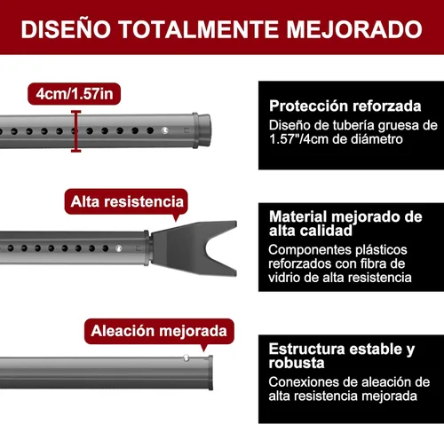 Miniatura 4 de AceMining Barra de seguridad para puerta mejorada y barra de patio deslizante, topes resistentes ajustables para el hogar, apartamento, viajes Gris