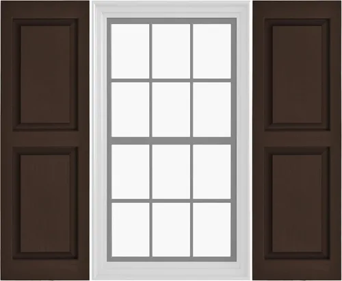 Miniatura 11 de Persianas de vinilo de panel elevado Pontiac Trail (1 par) 14.5"x31" - Cielo de noche azul marino Persianas de ventana para exteriores Incluye