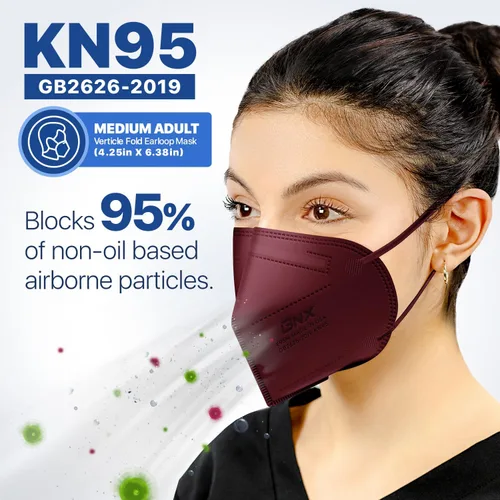 Miniatura 5 de AccuMed BNX KN95 Face Masks Made in USA (Adult Large, Adult Medium, Kids Small) (Earloop) (Model: E95/E95M/E95S)