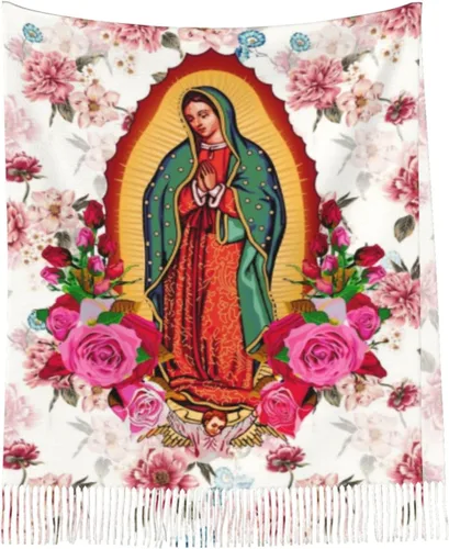 Miniatura 5 de YQIUSM Virgen de Guadalupe Chal Bufanda Virgen María Católica, Multi