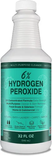 Miniatura 4 de Solución de peróxido de hidrógeno al 6% (paquete de 4) de botellas de 32 onzas líquidas (solo H2O2 de grado alimenticio y agua!) – Solución