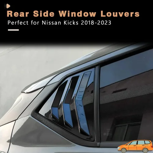 Miniatura 2 de 2 rejillas de ventana laterales traseras de ABS para Nissan Kicks 2018-2024, persianas de ventilación de aire, accesorios de decoración exterior