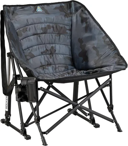 Miniatura 12 de GCI Outdoor - Mecedora plegable estilo sling para exteriores con portavasos y bolsillo para teléfono Rojo