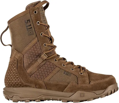 Miniatura 7 de 5.11 Tactical A/T Botas de estilo militar todoterreno de 8 pulgadas para hombre, para nieve, senderismo, trabajo, sin cremallera, resistentes al