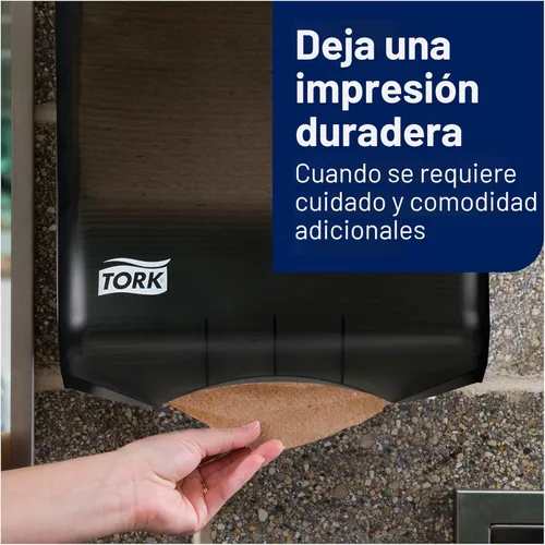 Miniatura 4 de Tork Toalla de mano multipliegue, natural, 100% reciclada, certificado FSC, compatible con dispensadores H2, 16 paquetes x 250 hojas (MK520A)