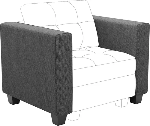 Miniatura 11 de Belffin Sofá modular modular con otomana de almacenamiento, sofá moderno en forma de L de tela con diván para espacios pequeños, azul