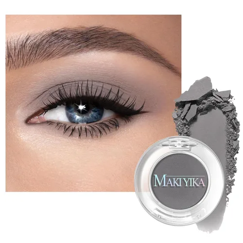 Miniatura 37 de MAKI YIKA Paleta de sombra de ojos blanca mate para mujer, sombra de ojos en polvo blanco pigmentado para ojos marrones, paleta de maquillaje