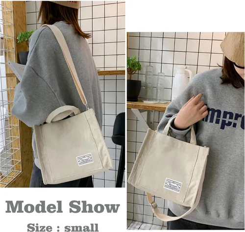 Miniatura 3 de Bolsa de mano estética de pana para mujer, bolsa cruzada para mujer, mini bolsas de viaje, bolso de mano cuadrado para uso diario