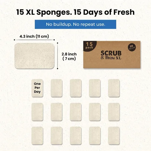 Miniatura 6 de Scrub & Throw Esponja exfoliante de lufa XL, natural, sin plástico, antiarañazos, para cocina, platos, ollas y limpieza, a base de plantas, sin
