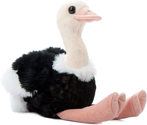 The Petting Zoo Peluche de avestruz, regalos para niños, animales salvajes del zoológico Onez, juguete de peluche de avestruz de 9 pulgadas