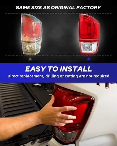 Miniatura 3 de AUTOONE Conjunto de luces traseras para Toyota Tacoma, conjunto de lámpara trasera compatible con camioneta Tacoma 2016-2023, trasero de fábrica OEM
