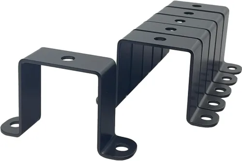 Miniatura 10 de 6 piezas de abrazaderas de tubo cuadrado de 2.5x2.5", abrazaderas de tubo de metal en U de 2.5 pulgadas, abrazadera de acero en U para montaje