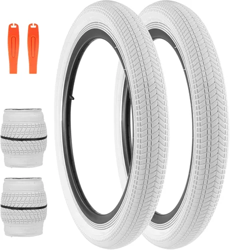 Miniatura 8 de Neumático de bicicleta de 14, 16, 20, 24, 26 x 2.125, paquete de 2 neumáticos de bicicleta para niños, neumáticos de repuesto plegables para la Rojo