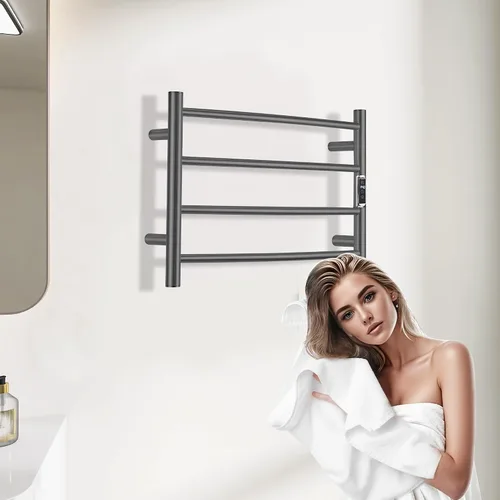 Miniatura 5 de Toalleros térmicos para baño, calentadores eléctricos de toallas para montar en la pared con temporizador y control de temperatura, calentador