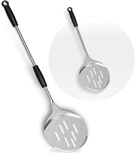 Pizza Peel & Turner, espátula para pizza de 9 pulgadas con mango extensible (26-36 pulgadas de longitud)