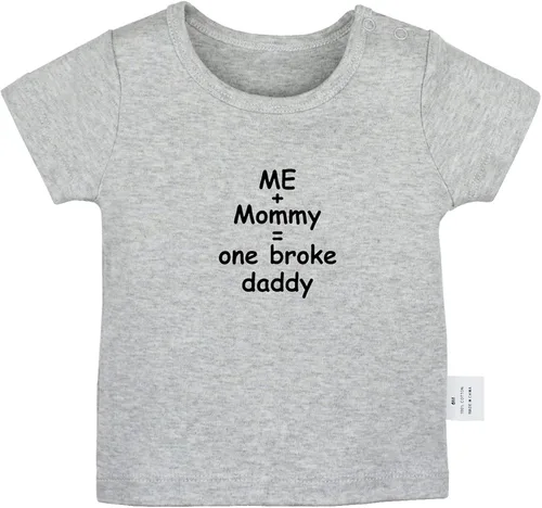 Miniatura 4 de Pack of 2, Me + Mommy One Broke Daddy & Baby Daddy Baby Announcement Tshirt Newborn Infant Baby T-Shirts Graphic Tee Tops