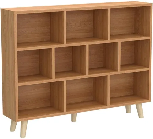 Miniatura 24 de IOTXY Estantería Baja con Estante Abierto - Gabinete de Exhibición Organizador de Pie de Madera de 3 Niveles con Base, Estantería Horizontal Corta