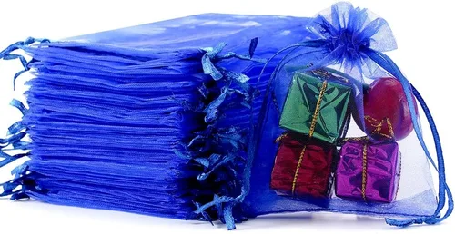 Miniatura 19 de Meowoo 100 bolsas de organza, bolsas de malla pequeñas de 3 x 4 pulgadas con cordón, bolsas de regalo de malla con cordón para joyas, dulces