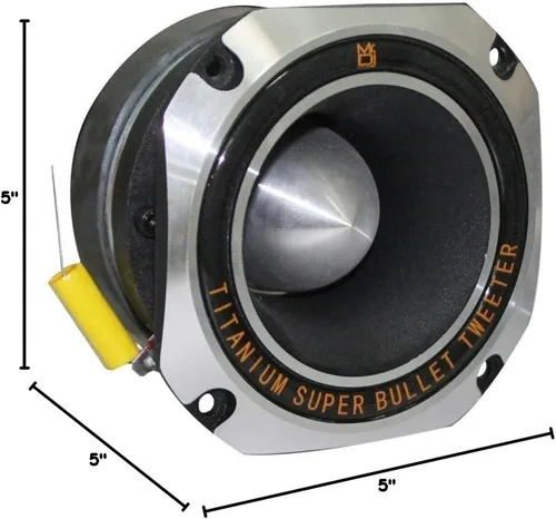 Miniatura 10 de 2 Mr. Dj HDT1000S - Tweeter de alta compresión de bala de titanio de 4 pulgadas y 500 W (cromado)