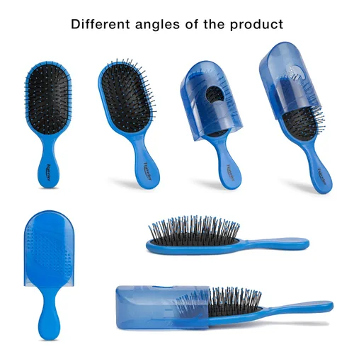 Miniatura 7 de NuWay Traveler Cepillo desenredante para el cabello, cepillo compacto de viaje para bolso, gimnasio y transporte diario, cuidado suave del cuero