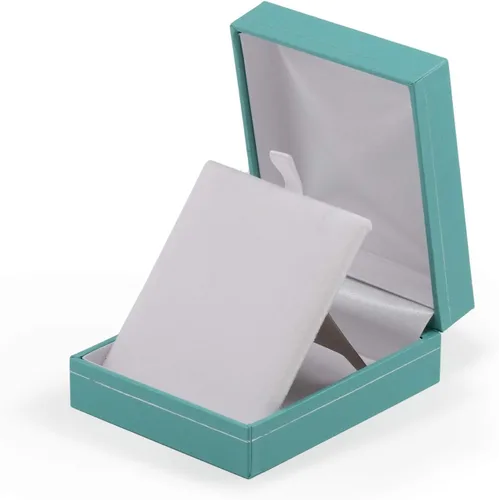 888 Display USA Ultra Elegante Joyero con colgante azul verde azulado Caja de regalo grande con colgante aguamarina con caja a juego