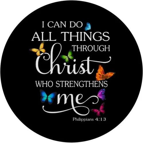 Miniatura 3 de I Can Do All Things Through Christ Butterfly Art - PopSockets religiosos intercambiables PopGrip