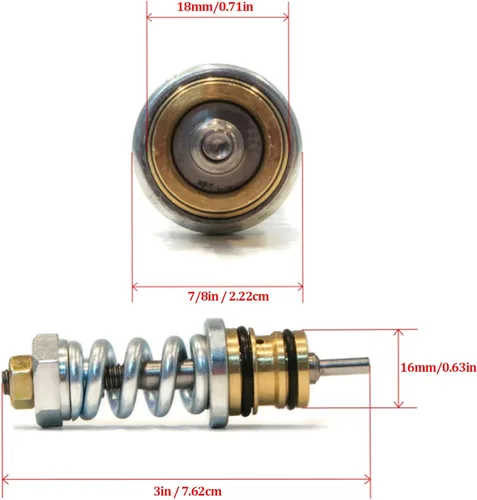 Miniatura 3 de Pissente Troy Bilt 309515003, 308418003 - Conjunto de válvula de descargador para bomba de lavado a presión Troy Bilt, aleación de acero + cobre