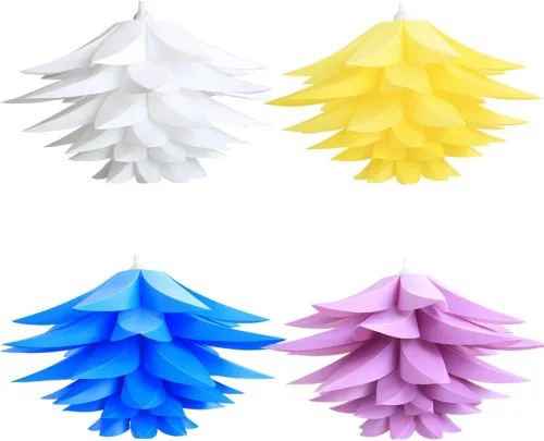 Miniatura 7 de Colgante de techo de 20 pulgadas (19.7 in) DIY IQ Rompecabezas de flor de loto kit de pantalla con cable colgante de 15 pies (amarillo)
