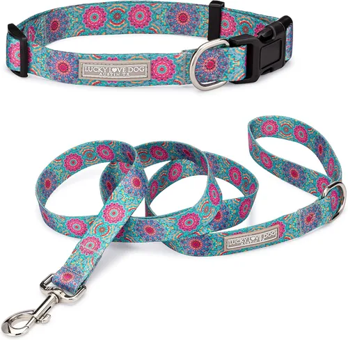 Miniatura 9 de Lucky Love Dog - Collar para perras pequeñas, diseño Blackbird de estampado alegre con flores de primavera y verano, talla XS