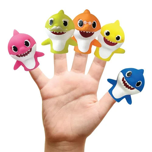 Nickelodeon Baby Shark - Juego de 5 marionetas de dedo, recuerdos de fiesta, educativos, juguetes de baño, hora de cuentos, juguetes de playa,