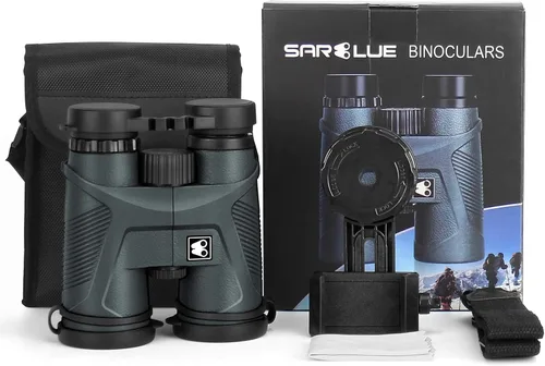Miniatura 7 de Sarblue Prismáticos de 10 x 42 para adultos con adaptador de teléfono inteligente, prisma BAK4 y lente FMC, binoculares profesionales HD