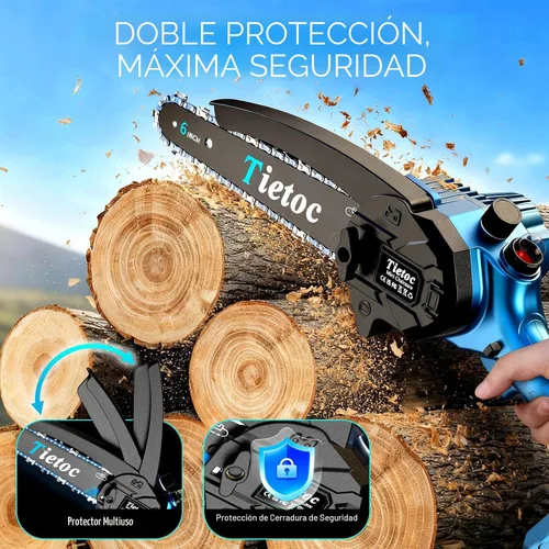 Miniatura 8 de Tietoc Mini motosierra inalámbrica de 6 pulgadas [actualización 2024] Sierra de cadena eléctrica portátil, pequeña de mano alimentada por batería